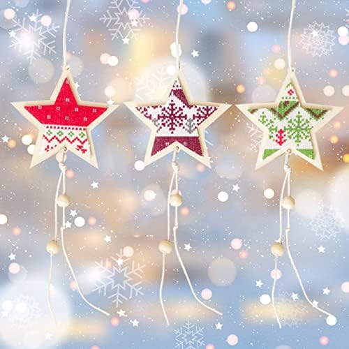 Xios božićni ukras 2022 Božićni drveni ukras privjesak kreativno božićno drvsko zvoničko pojas zdrobljeno čisto kristalno vijenac o osmostrukom ožalođuju