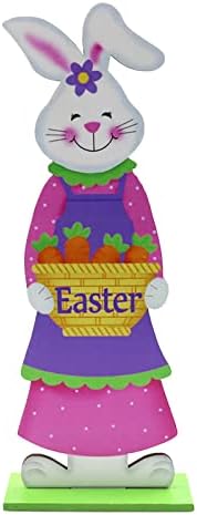 NEARTIME Desktop drveni Ornament dekorativna ploča Uskršnje pismo Chick Bunny ukras & visi svjetlo