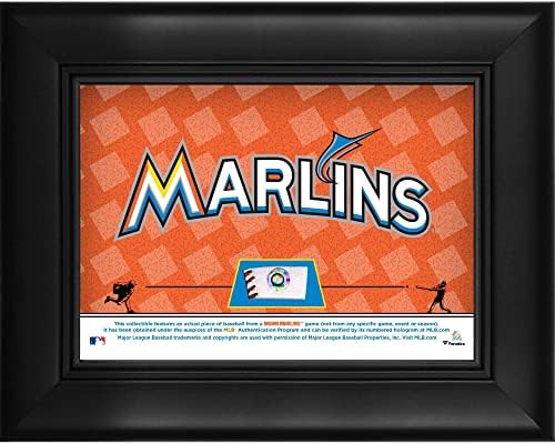 Miami Marlins uokvirene 5 x 7 retro stilskih kolaž sa komadom baseball - MLB igra polovne bejzbol kolaže