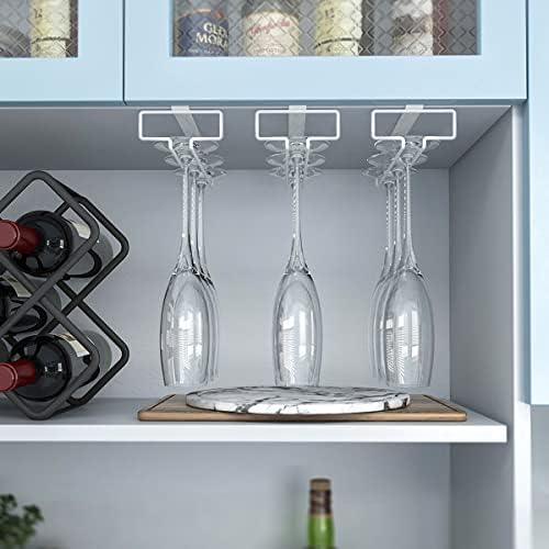 GeLive 10 inča ispod police držač stakla za vino pod ormarićem kuhinjska vješalica metalni staklo za vino