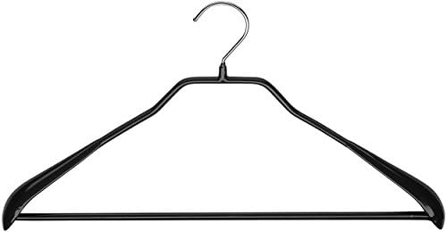 Mawa By Reston Lloyd Bodyform serija Neklizajuća vješalica za uštedu prostora sa šipkom za hlače, 16-1 / 2 , stil 42 / ls, 1-svaki, crni