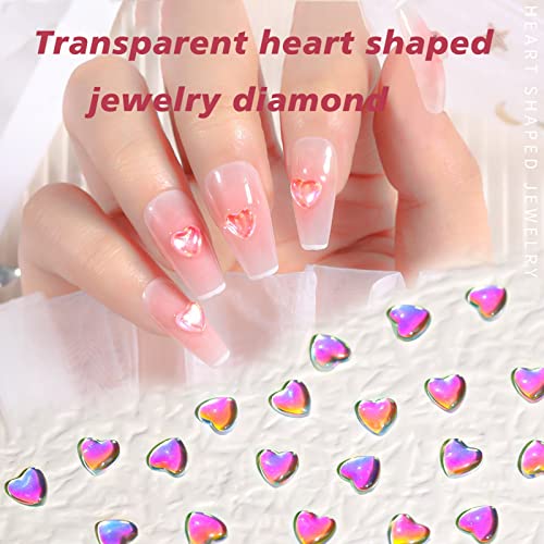Francuski vrh za nokte Stamper Love ukrasi za nokte prozirno srce u obliku ravnog dna dijamant Fancai ukrasi za nokte smola kreativni dizajn DIY dodatna oprema Hot Fix kristali
