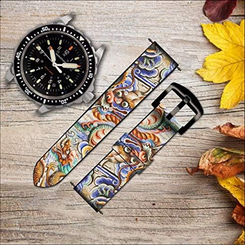 CA0378 Tradicionalna kineska zmaja umjetnička koža Smart Watch Band remen za ručni sat smartwatch pametni sat