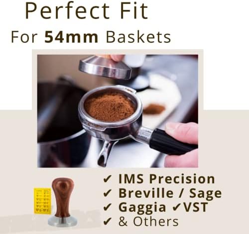 53.5mm Espresso Tamper | Odgovara 54 mm IMS košare, Gaggia Classic Pro, 54mm VST Filterske košare