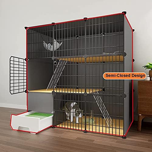 Kavezi za mačke u zatvorenom prostoru veliki sa ladicom za otpatke 3-slojni sanduci za mačke sa čvrstom