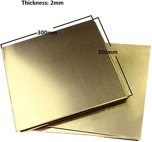 ZHANGZZ Mesingana ploča bakarni metalni lim čista Mesingana ploča 2mm300mm300mm za metalne zanate Lim