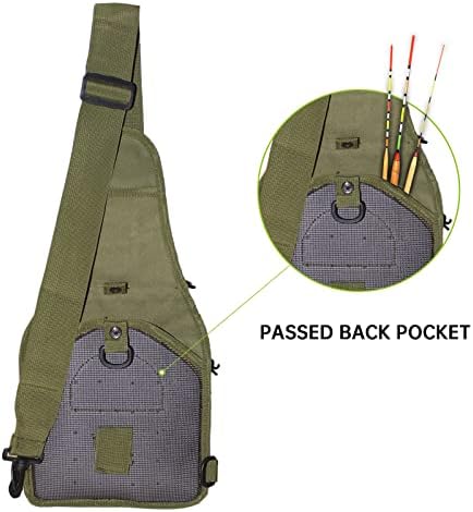 Ribolovni ruksak Deilai Holder Whower Holder Vodootporni nosač ruksaka za pucanje rublja ribolov torba za rame za muškarce i žene za ribolov, planinarenje, putovanja, lov, zeleno