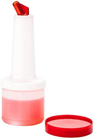 2 qt Plastična bočica za brzo sipanje - sa crvenim izlivom i poklopcem - bar bočica za skladištenje - 4 3/4