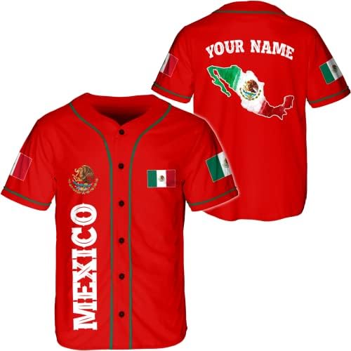 Personalizirani Meksički Meksički Bejzbol dres, Meksički Bejzbol dres za muškarce i žene, dres zastave Mexicana