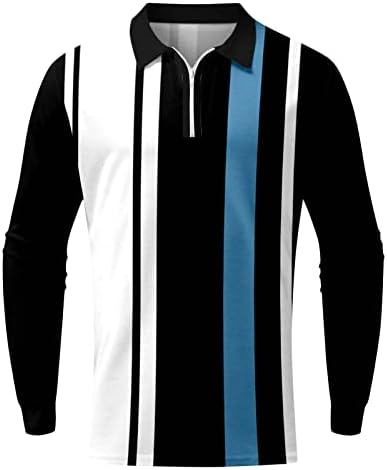 ZDDO 2022 Nove polo majice za muške, dugih rukava Houndstooth patchwork Golf topls Streetwear casual
