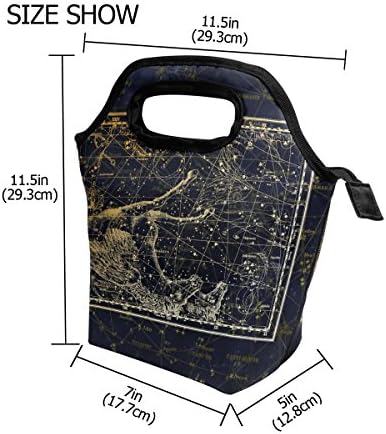 Heoeh Zodiac Constellation Delphinus Unicorn torba za ručak hladnjača izolovana kutija za ručak sa patentnim