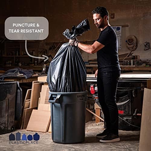 Plastične kese za smeće izvođača radova 55-60 galona │ 3,0 Mil Black Crna vreća za smeće za teške uslove rada