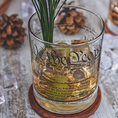 Greenline Goods Whisky Glass-Ustav Sjedinjenih Država We The People-10 oz Tumblers - Američki Patriotski Poklon