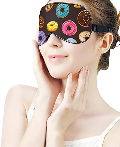 Šarene čokoladne krofne maska ​​za oči s podesivim kaišem za muškarce i žene noć spava za spavanje
