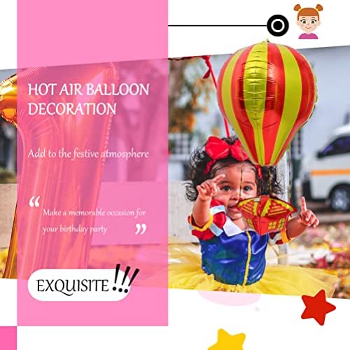 NUOBESTY Hot Air Balloon dekoracije deca Flying Toy 2kom Hot papir za višekratnu upotrebu slatka deca rođendan Baby Shower Party lampe dekoracije za vjenčanje Dijete soba rasadnik spavaća soba Zlatni balon sjaj