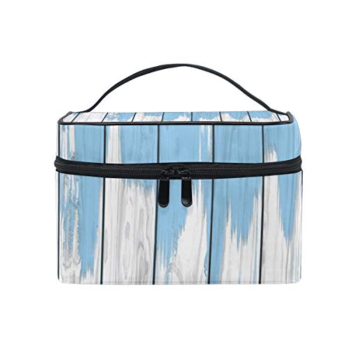 Prijenosni kapljivi plavi boju na bijelom drvetu Travel Kozmetička torba za šminku za šminku Case Organizer