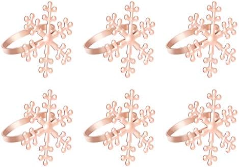 ValicLud 6 kom božićne snježne pahuljice u obliku salveta Prstenje za trčanje Džerbini tabeli Dekor ukras