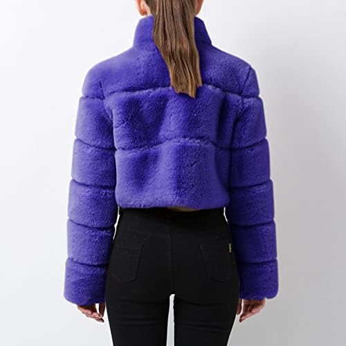 Pokrivena veličina s rukavima topla jakna Fauxlong Plus FAUX Outerwear Kratki kaput Ženski kaput Ženska bočna zip jakna