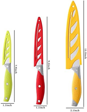 VITUER kuharski nož, Set noža od 12 komada, višebojni kuhinjski nož, 8 inčni kuharski nož, Pomoćni nož od 4,5 inča, nož za čišćenje od 4 inča, set kuharskih noža od nehrđajućeg čelika sa priborom