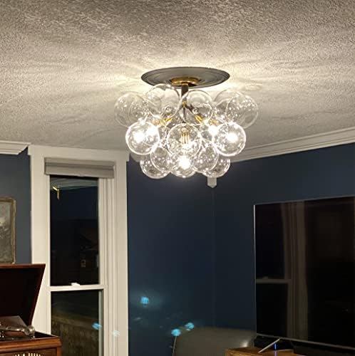 Savremena plafonska lampa u obliku mjehurića BIGMAII Semi Flush Mount Globe Light Fixture 4 svjetla
