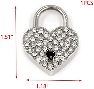 T tulead brava u obliku srca Old brava srce Srebrni mini katanac 1,51 X1.18 Zaključavanje prtljage Metalni katanac s ključem