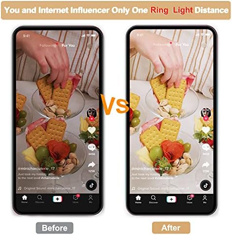 UBeesize prstenasti svjetlosni Telefon Selfie stalak za stativ zatamnjivi 3 Mode LED Beauty prsten-lagani držač za mobilni telefon s daljinskim upravljačem za prijenos uživo / YouTube / TikTok/Zoom Pozivi / fotografija/Blog/video snimanje