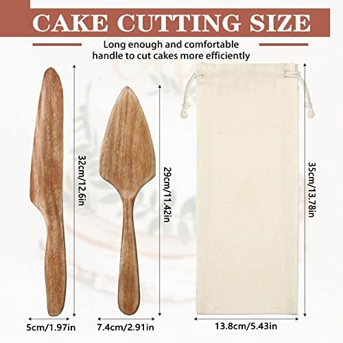 Norme nož za svadbene torte i serverski Set, Set za sečenje svadbenih torti, rezač za drvene torte i drvena