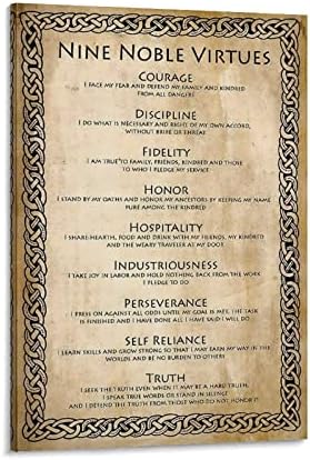 Devet vikinških vrlina，devet plemenitih vrlina, moralni ili etički kodovi, vjera zida inspirativna