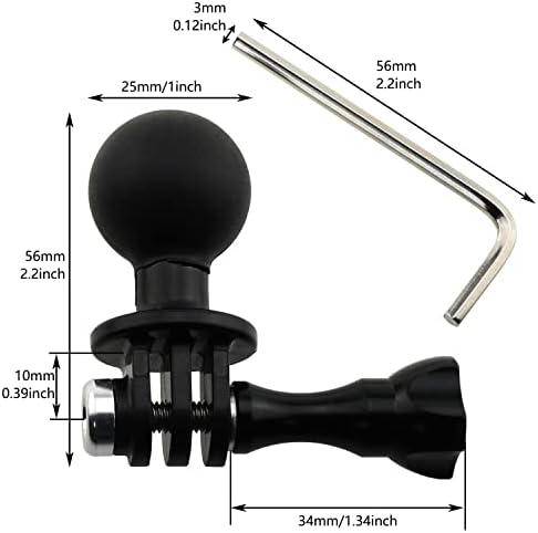 E-izvanredan kuglični adapter 1Set 25 mm / 1inch crna kugla na glavi nosač glave sa vijkom od palca