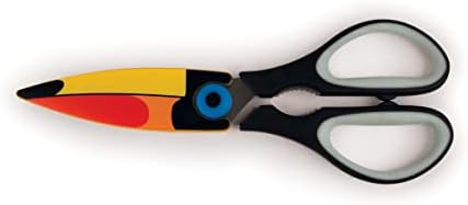 Kikkerland višenamjenski ergonomski toucan škare za kuhinjske makaze, crna / narandžasta, bilje