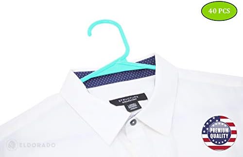 Eldorado vješalice za odjeću za odrasle, plastika, idealna za svakodnevnu standardnu ​​upotrebu odjeće, košulje, bluze, majice, haljine, jakne, odijela. Boja - Aqua, paket - 40 kom.