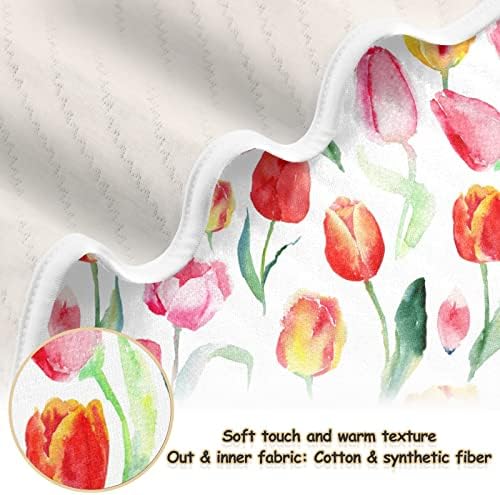 Swaddle pokrivač crveni tulipani cvjetovi pamučni pokrivač za dojenčad, primanje pokrivača, lagana mekana