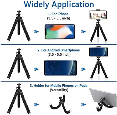 Stativ za telefon, podesivi Stativ za selfi štap, fleksibilni držač postolja kamere sa opružnim prekidačem, univerzalna kopča, za putovanja, selfije ili video snimanje