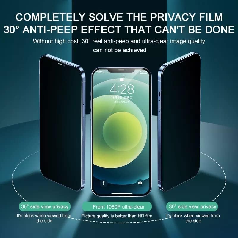 Premium Zaštita ekrana za privatnost za OnePlus Nord 2 5G, Anti Spy kaljeno staklo Film ,2 komada [Anti Glare] [precizno izrez] [Case Friendly] [Easy Install]