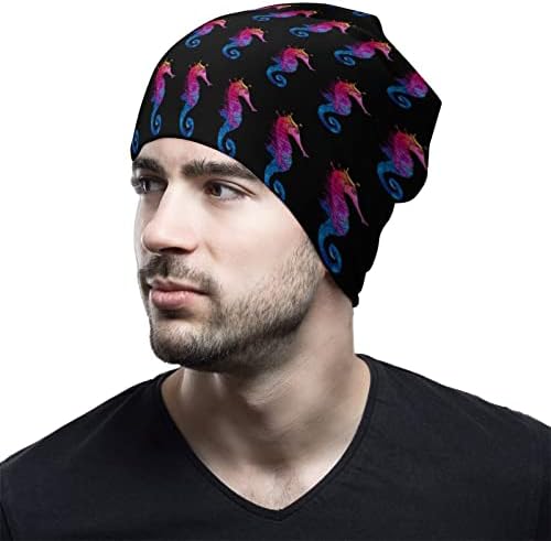 Rainbow Seahorse Unisex Beanie Hat Topla lubanja Kapa pulover za spavanje Ležerne prilike