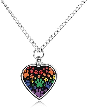Rainbow dog Paw Heart pet kremiranje nakit za pepeo privjesak spomen nakit pet urna privjesak za uspomenu