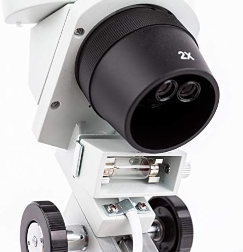 Amscope Se306r-PZ prednji Dvogledni Stereo mikroskop, okulari WF10x i WF20x, uvećanje 10X-80X, 2x i 4x ciljevi, gornji i donji izvor halogene svjetlosti, postolje za stub, 120v, Bijelo