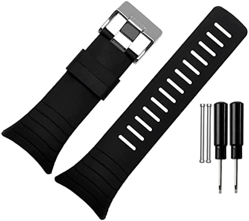 Fulannes Smart Silikonski sat za sunto Core gumenu traku narukvica narukvica 35 mm crni pojas uključeni vijci odvijač