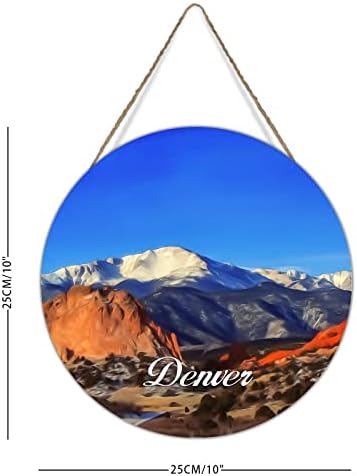 Gradski suveniri Travel Poklon Božićni prednji venac SAD-a Kolorado Capital Denver drveni znak Plaque