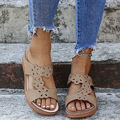 Ženske ortotičke sandale Udobne papuče klinove sandale sa lukom potporni šetnju ortopedske sandale otvorene nožne prste klizne sandale papuče cipele s niskim potpeticama