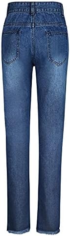 Jean pantalone ženske rastegnute žene visoki struk ripped traperice široke noge vrećice traperice