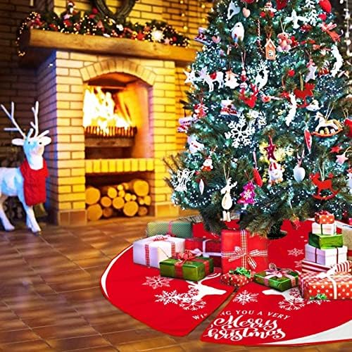 Snowflakes Reindeer Santa Sneg Božić Tree Mat crvena i bijela božićna suknja Mekana stabla Poklopac