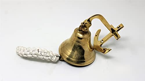 Mesing brod Bell sa sidrom nosačem Décor Home Bell Home Dekor Glavna vrata Viseći kućni ured Religiozni duhovni zid Dekor Metal Viseće zvono