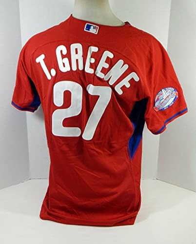 2015 Philadelphia Phillies Tyler Greene # 27 Igra Polovni crveni dres ST 100th C P 8 - Igra Polovni MLB dresovi