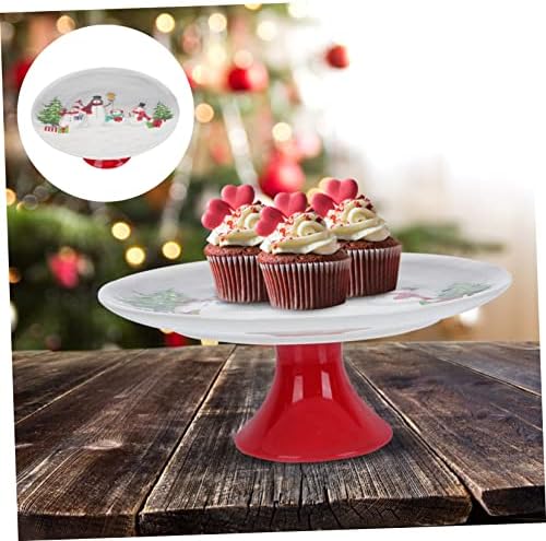 Cabilock 1pc Božić stablo ladica dekorativne ladice okrugli torta nosač vjenčanje Božić Desert štand grickalice