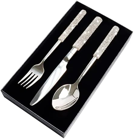 3 kom pjenušava vještački dijamant moderni Set srebrnog posuđa od nehrđajućeg čelika set za posluživanje posuđa Set posuđa za jelo za kuhinju Hotel Restoran