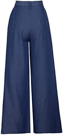 Fehlegd ženske pantalone traper širine čipke čipke visokog struka labave boje labave boje meke casual duge palazzo