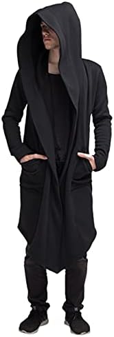 Muški duksevi Muška tamna stil pune boje dugi kardigan ogrtač džemper s kapuljačom