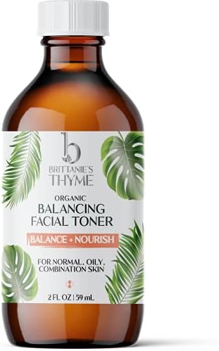 Brittanie's Thyme organski balansirajući tonik za lice hamamelisa, 4 oz | pepermint & slatka ulja narandže ublažavaju & amp; mirni ten | nježni tonik brzog djelovanja