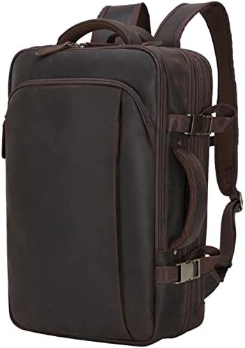 Masa Kawa kožni 15,6-inčni ruksak za Laptop za muškarce proširivi 36L poslovni putni ruksak Daypack Weekender torba